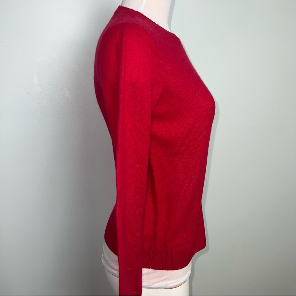 Caslon 100% Cashmere Vibrant Red Crewneck Sweater Women’s Size Small - Picture 6 of 11